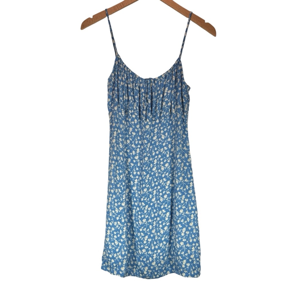 Reformation Blue Floral Midi Dress Size 8 Spaghetti Strap Sundress Cottagecore